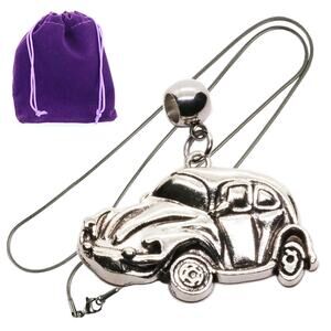 VW Bug Necklace with Stainless Steel Snake Chain - Elegant VW Beetle Accessories